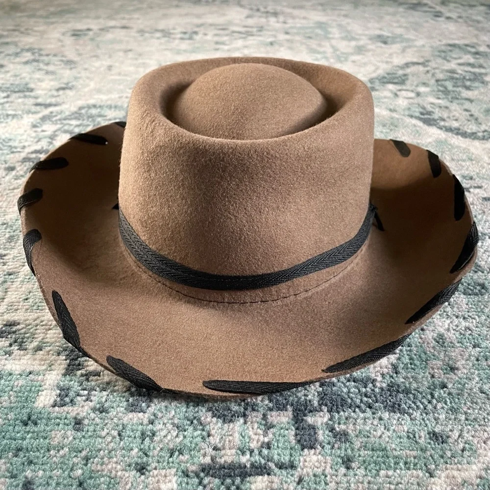 M&F Western Products 100% Wool Cowboy Hat Whip Stitch Woody Style Kids Medium - Picture 1 of 9